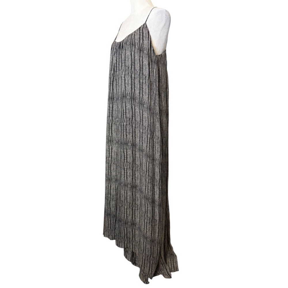 L’AGENCE Silk Maxi Dress Size 8 Black White Abstract Print Spaghetti Strap - Picture 3 of 8